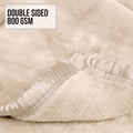 Laura Hill Faux Mink Throw Rug Blanket 220x240cm Double-Sided Heavy 800gsm - Cream - SuperSaverAU - view 2