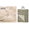Laura Hill Faux Mink Throw Rug Blanket 220x240cm Double-Sided Heavy 800gsm - Cream - SuperSaverAU - view 3