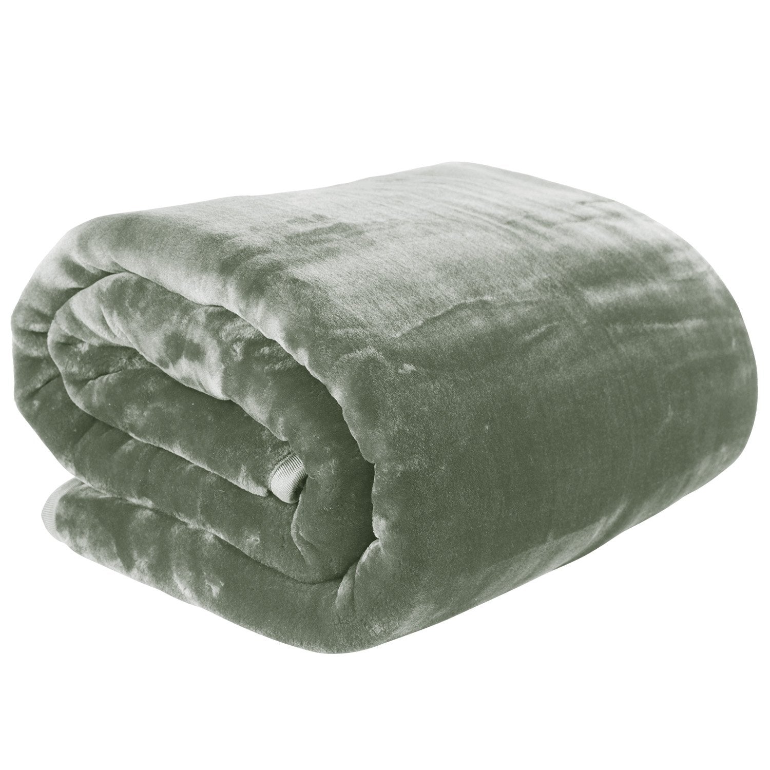 Laura Hill Faux Mink Blanket Queen Size 800GSM Double-Sided 220x240cm Sage - SuperSaverAU - view 2
