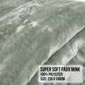 Laura Hill Faux Mink Blanket Queen Size 800GSM Double-Sided 220x240cm Sage - SuperSaverAU - view 6
