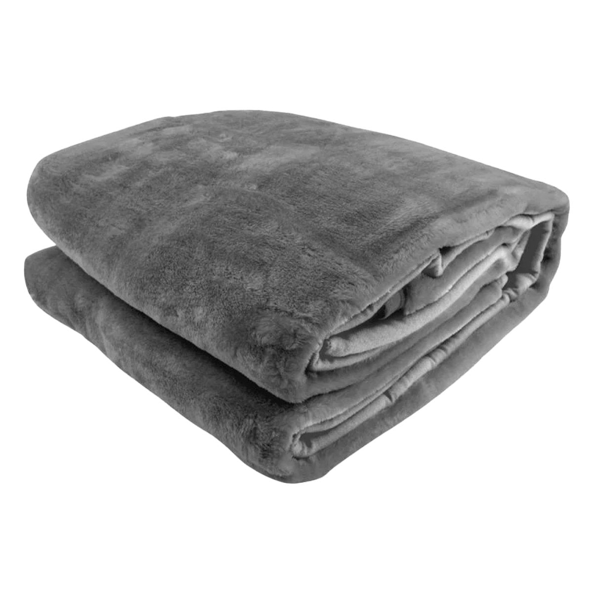 Laura Hill Double-Sided Faux Mink Blanket 220x240cm 800gsm Heavy Silver - SuperSaverAU - view 2