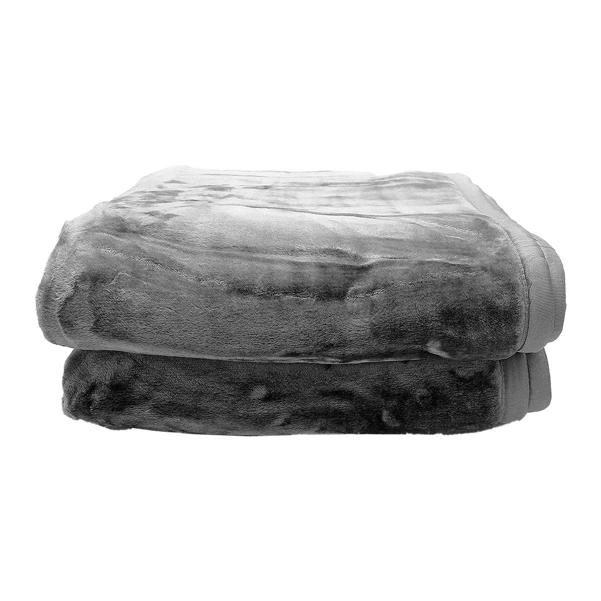 Laura Hill Double-Sided Faux Mink Blanket 220x240cm 800gsm Heavy Silver - SuperSaverAU - view 3