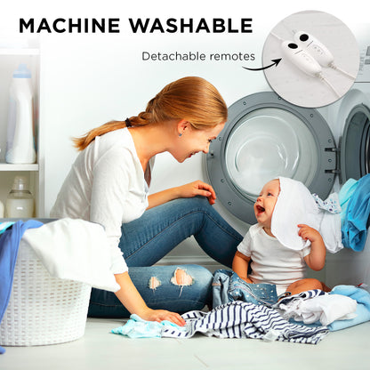 Morphy Richards Electric Blanket King - 2 Controllers, 6 Settings, Machine Washable