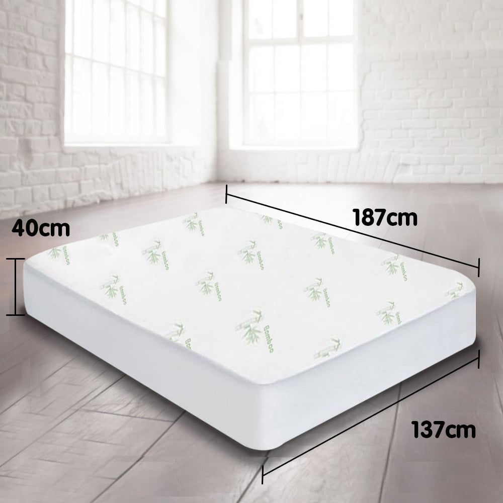 Laura Hill Bamboo Mattress Protector - Double, Waterproof, Temperature Regulating