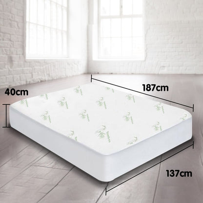 Laura Hill Bamboo Mattress Protector - Double, Waterproof, Temperature Regulating