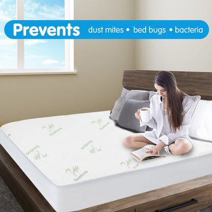 Laura Hill Bamboo Mattress Protector - King, Waterproof, 300GSM Bamboo Fabric