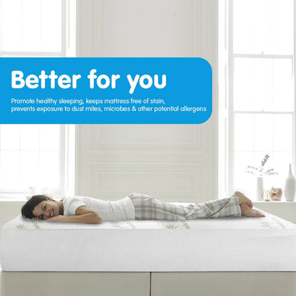 Laura Hill Bamboo Mattress Protector - King, Waterproof, 300GSM Bamboo Fabric