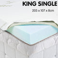 Laura Hill Cool Gel Memory Foam Mattress Topper - King Single, Breathable, Removable Cover - SuperSaverAU - view 3