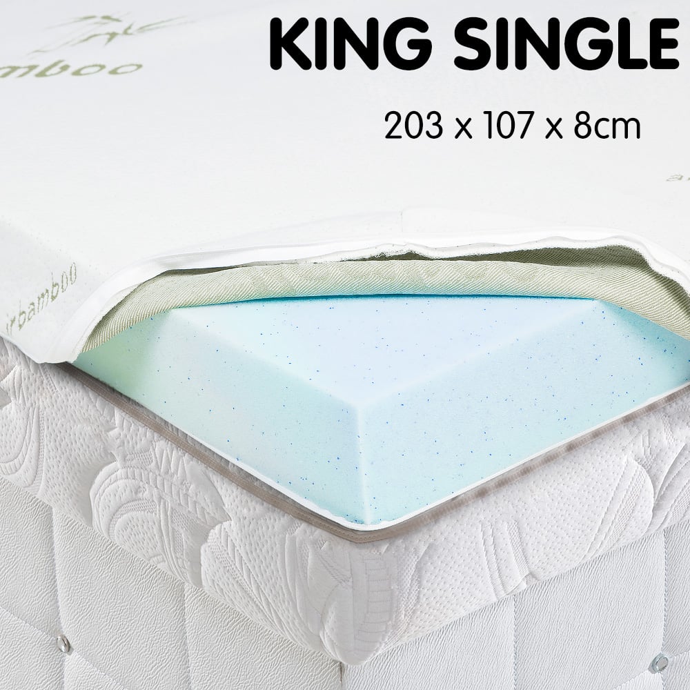 Laura Hill Cool Gel Memory Foam Mattress Topper - King Single, Breathable, Removable Cover - SuperSaverAU - view 3
