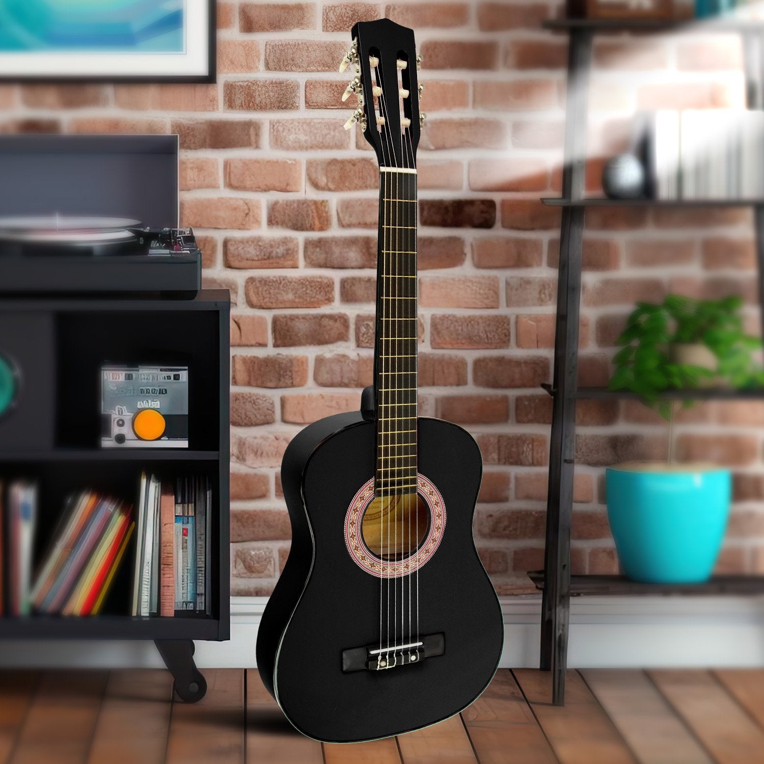 Karrera 34in Children's Wooden Acoustic Guitar - Black