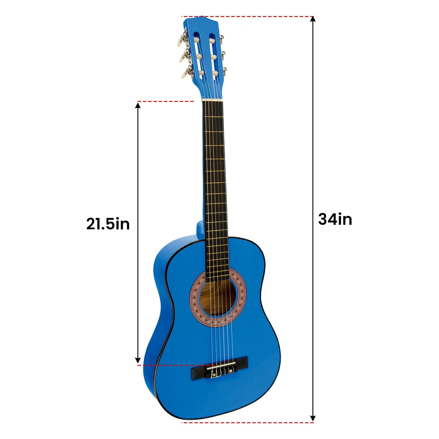 Karrera 34in Children's Wooden Acoustic Guitar - Blue