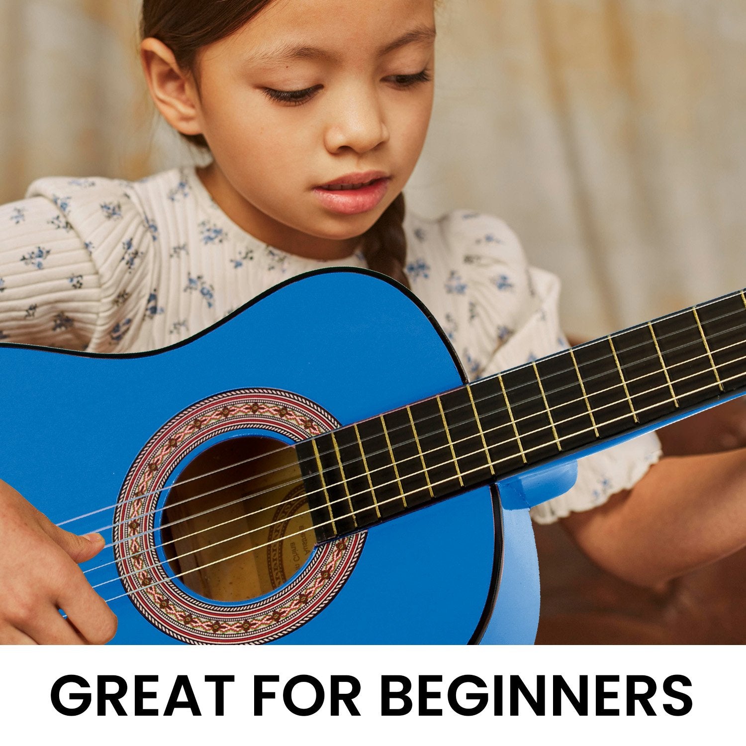 Karrera 34in Children's Wooden Acoustic Guitar - Blue