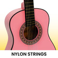 Karrera 34in Children's Wooden Acoustic Guitar - Pink