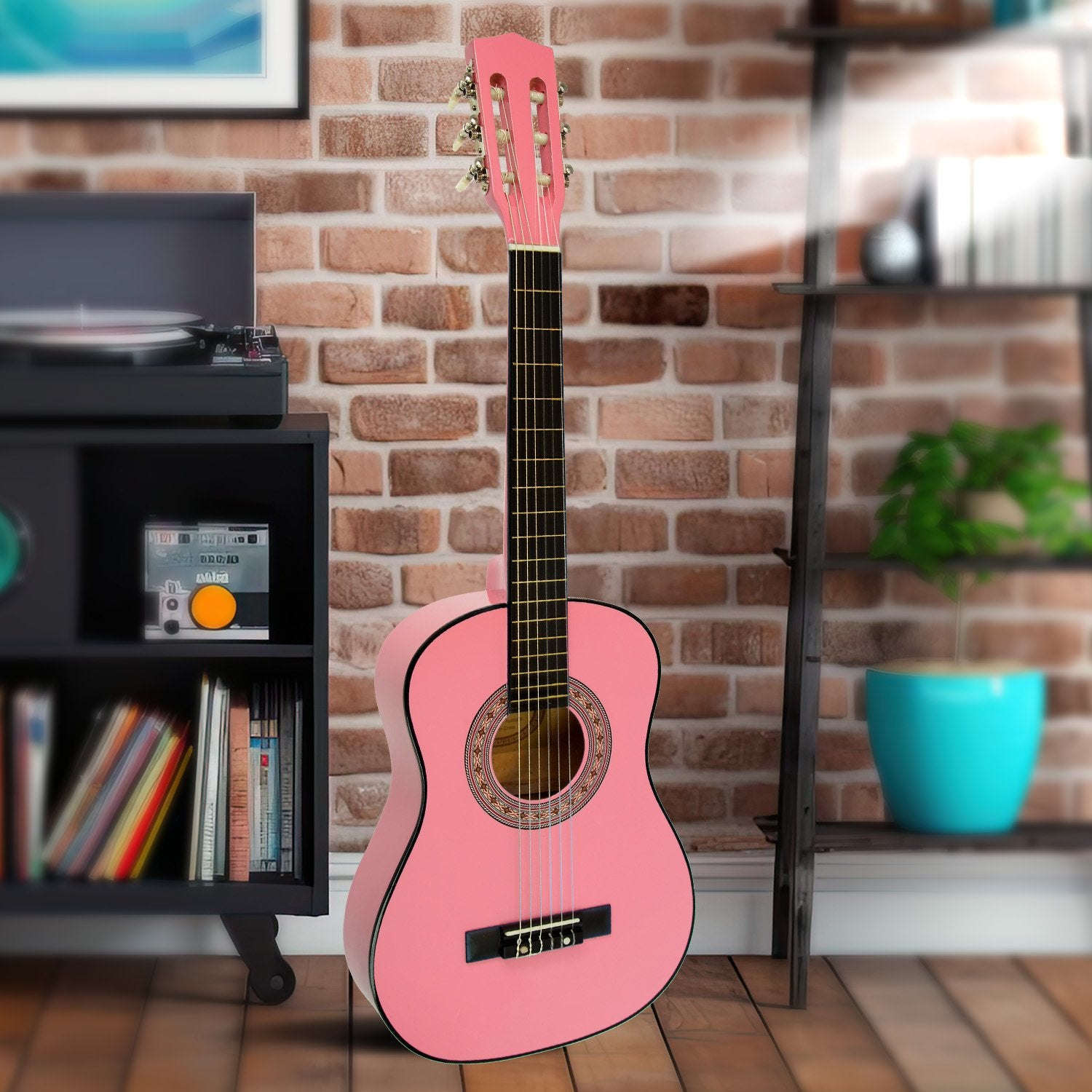 Karrera 34in Children's Wooden Acoustic Guitar - Pink