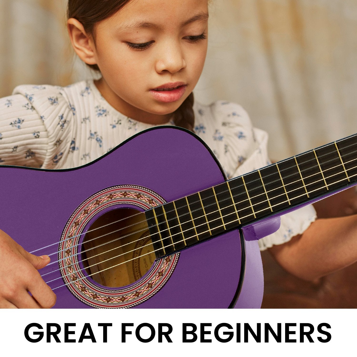 Karrera 34in Children's Wooden Acoustic Guitar - Purple