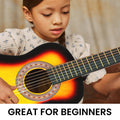 Karrera 34in Children's Wooden Acoustic Guitar - Sunburst