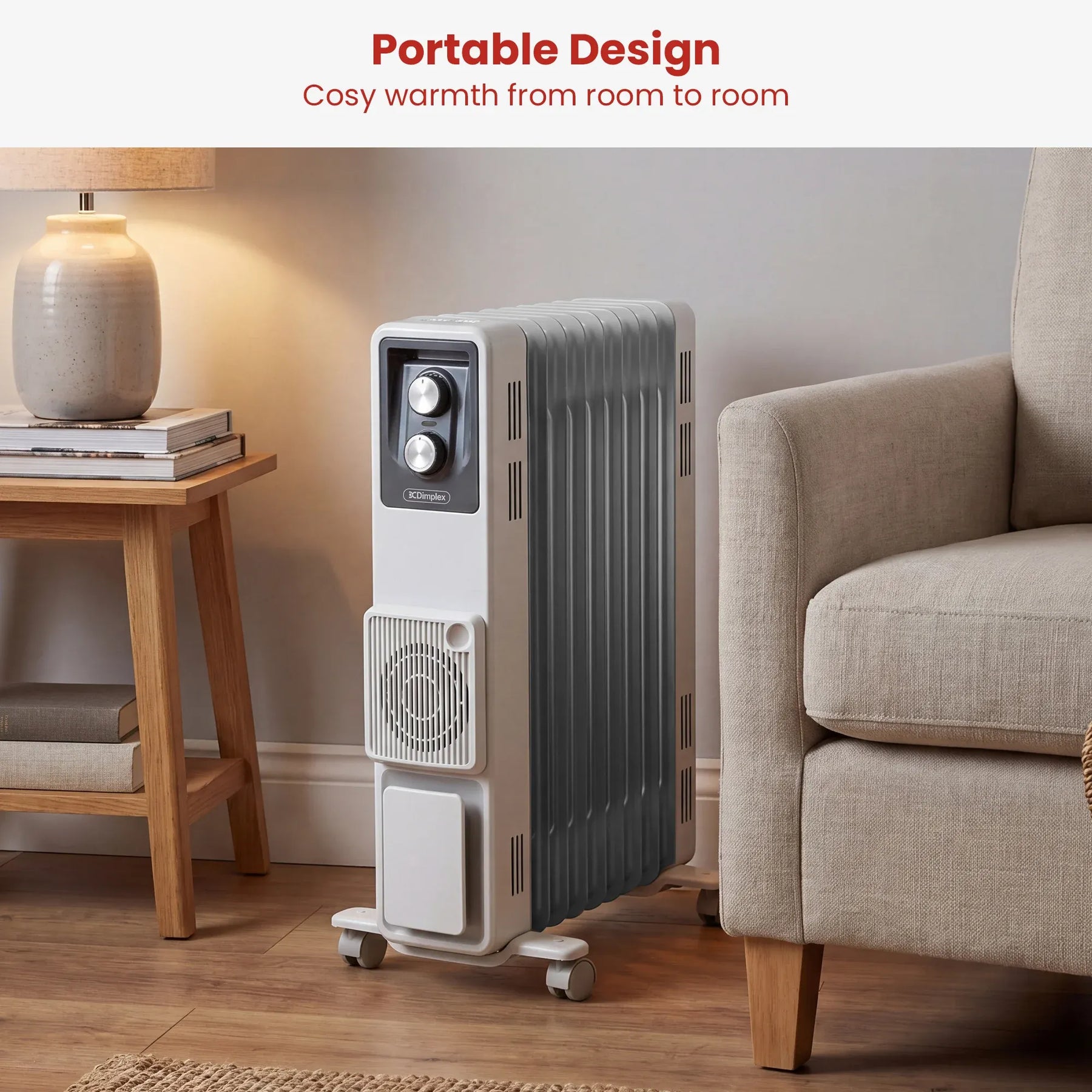 Dimplex 2.4kW Oil Column Heater with Turbo Fan 9 Fin Portable Radiator - SuperSaverAU - view 5