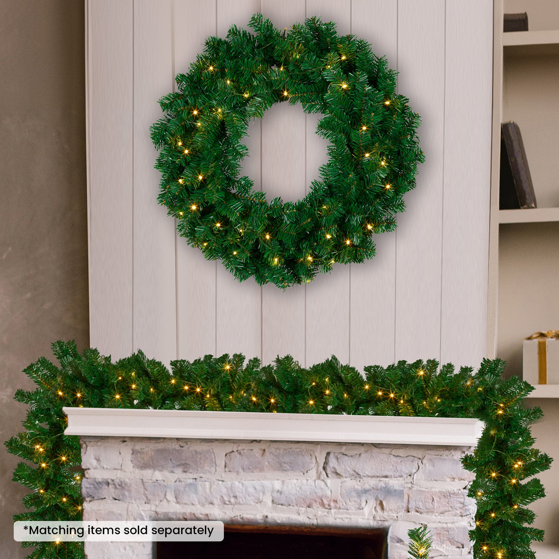 Christabelle 61cm Christmas Wreath with 40 LED Lights & 9 Functions - SuperSaverAU - view 5