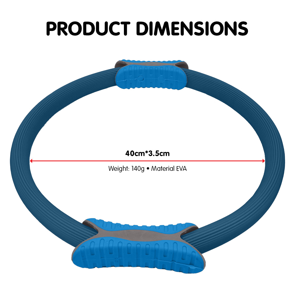 Powertrain Pilates Ring Band Yoga Home Workout Exercise Band Blue - SuperSaverAU - view 5