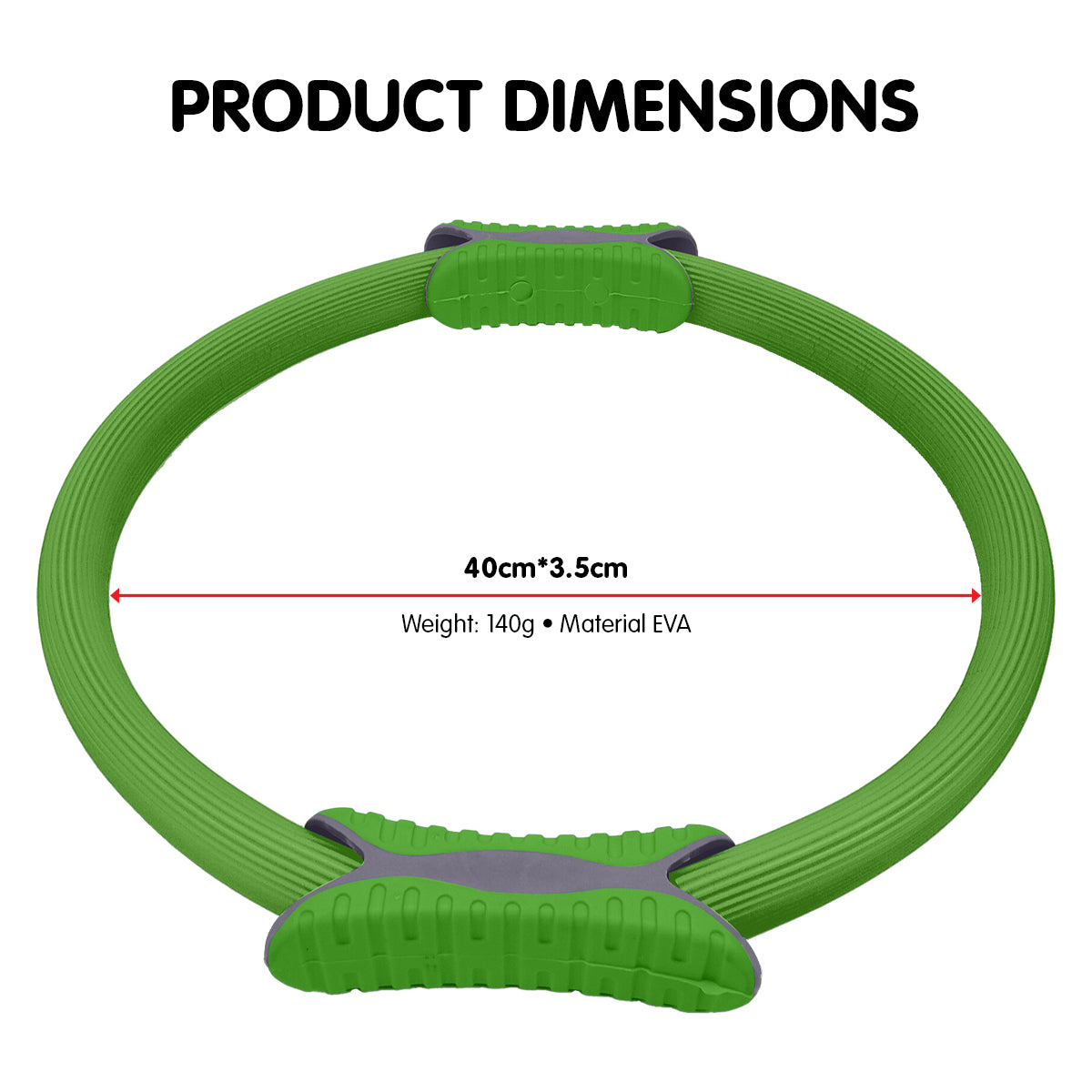 Powertrain Pilates Ring Band Yoga Home Workout Exercise Band Green - SuperSaverAU - view 5