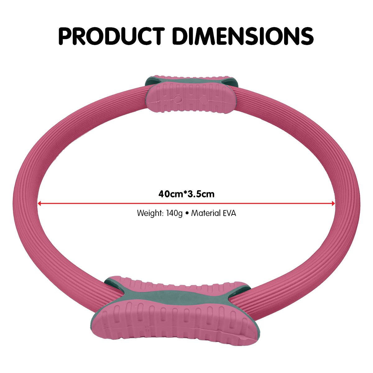 Powertrain Pilates Ring Band Yoga Home Workout Exercise Band Pink - SuperSaverAU - view 5