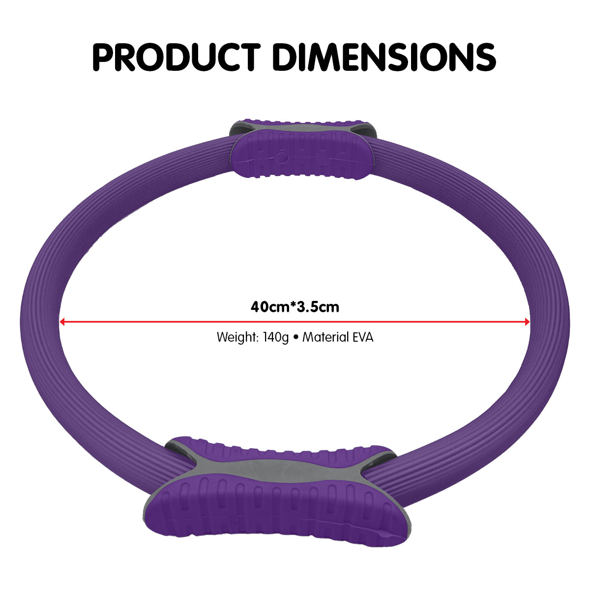 Powertrain Pilates Ring Band Yoga Home Workout Exercise Band Purple - SuperSaverAU - view 5