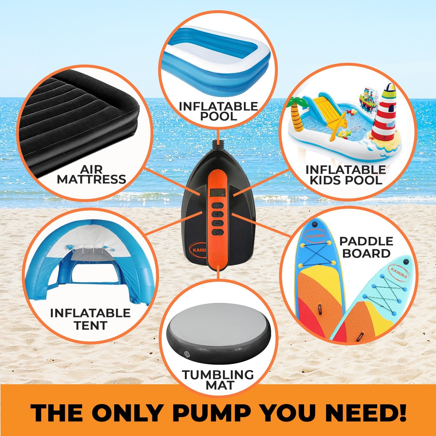 Kahuna Portable Electric Air Pump 12V for Inflatable Paddle Boards - SuperSaverAU - view 5