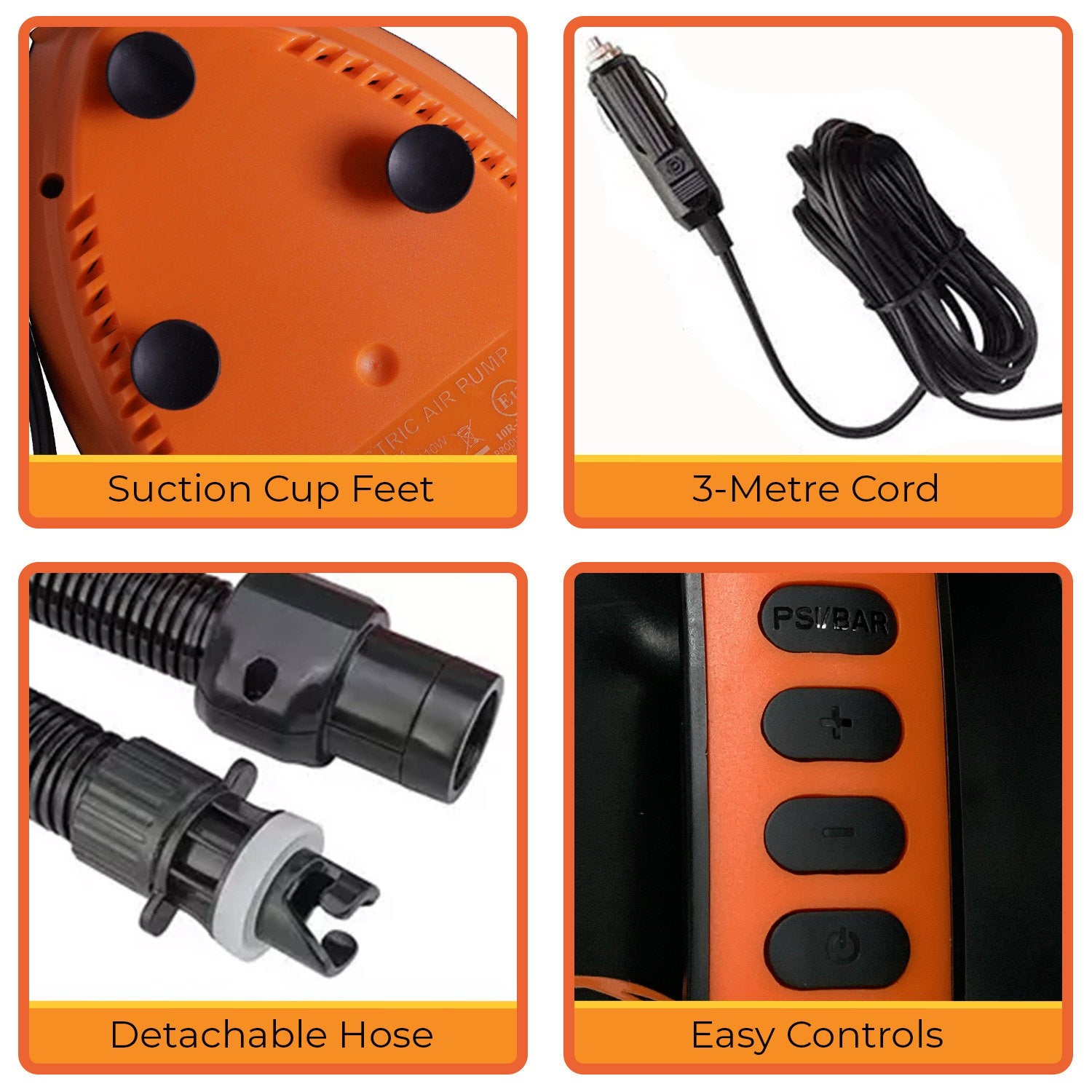 Kahuna Portable Electric Air Pump 12V for Inflatable Paddle Boards - SuperSaverAU - view 9