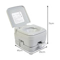 Wallaroo 10L Portable Toilet - Press Flush Pump, 10L Capacity, Durable PE/ABS - SuperSaverAU - view 2