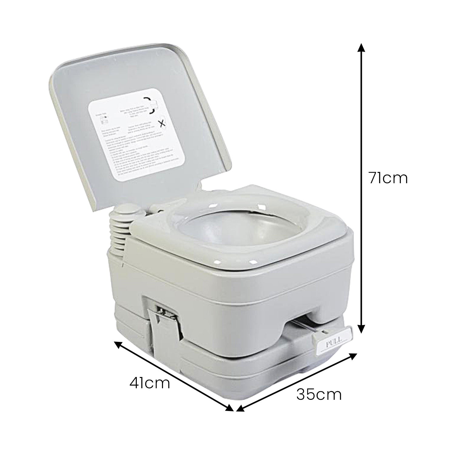 Wallaroo 10L Portable Toilet - Press Flush Pump, 10L Capacity, Durable PE/ABS - SuperSaverAU - view 2
