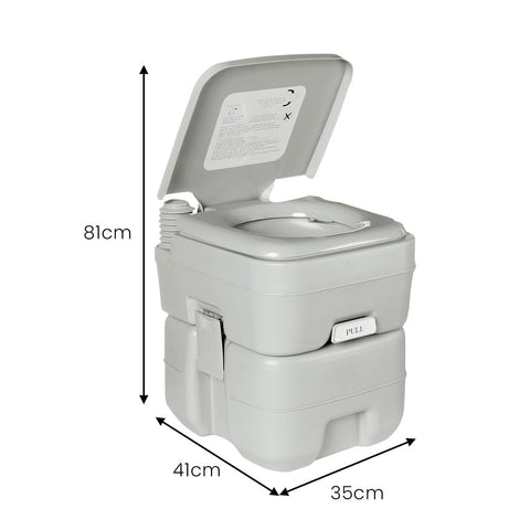 Wallaroo 20l Camping Portable Toilet Press Flush Pump - SuperSaverAU - view 2