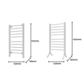 Pronti 2-in-1 Heated Towel Rack 520x935mm Wall Mounted/Freestanding, 10 Rails - SuperSaverAU - view 3