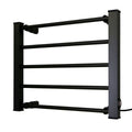 Pronti Heated Towel Rack Electric 5 Rails Wall-Mounted 450x550mm Black - SuperSaverAU - view 1