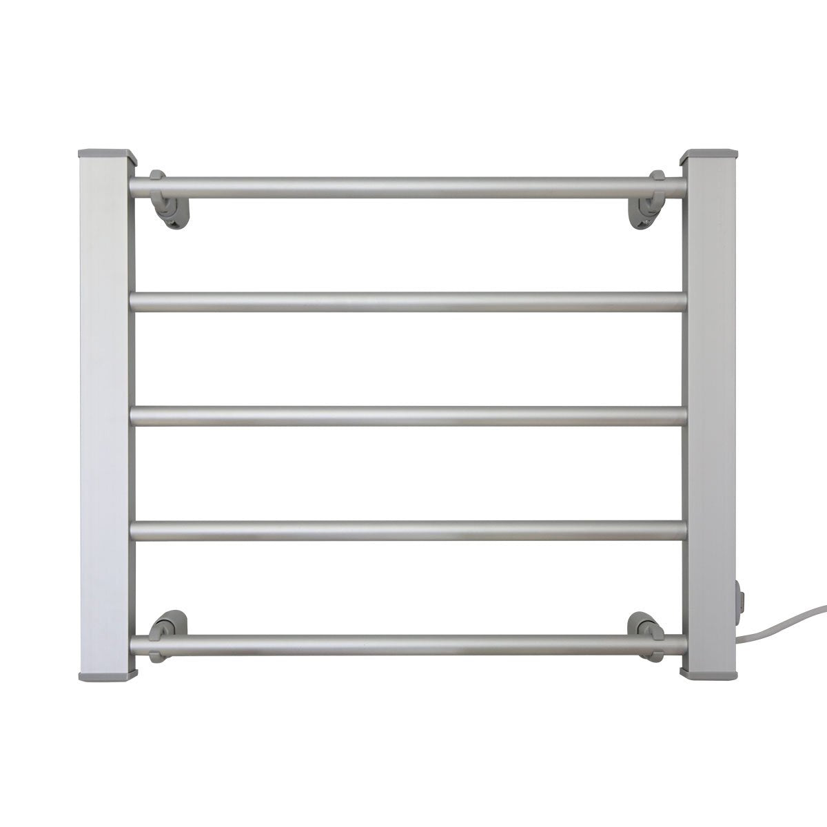 Pronti Heated Towel Rack 5 Rails Wall-Mounted 450x550mm 45C-55C Silver - SuperSaverAU - view 1