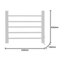 Pronti Heated Towel Rack 5 Rails Wall-Mounted 450x550mm 45C-55C Silver - SuperSaverAU - view 2