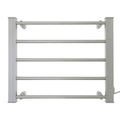 Pronti Heated Towel Rack 5 Rails Wall-Mounted 450x550mm 45C-55C Silver - SuperSaverAU - view 3