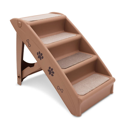Furtastic 50cm Foldable Pet Stairs - Sturdy, Non-Slip, Easy to Store - Brown