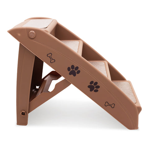 Furtastic 50cm Foldable Pet Stairs - Sturdy, Non-Slip, Easy to Store - Brown - SuperSaverAU - view 2