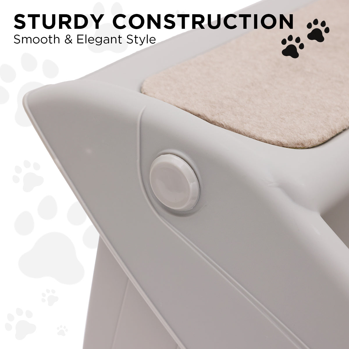 Furtastic 50cm Foldable Pet Stairs with Non-Slip Mat for Small Dogs & Cats