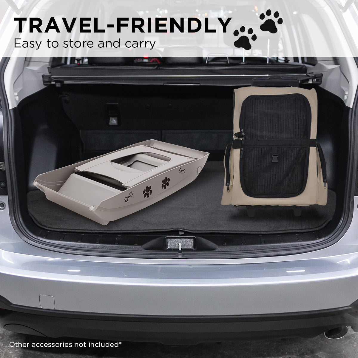 Furtastic 50cm Foldable Pet Stairs with Non-Slip Mat for Small Dogs & Cats