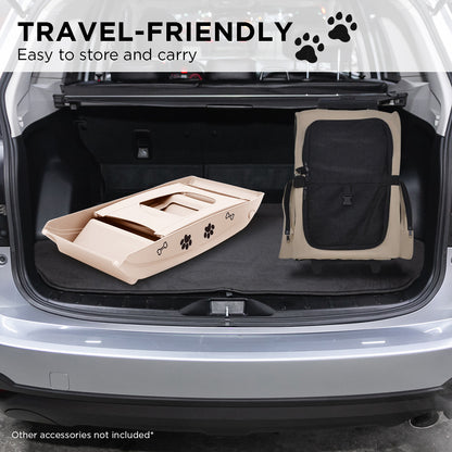 Furtastic Pet Stairs - 50cm Foldable Dog Ladder with Non-Slip Mat, White