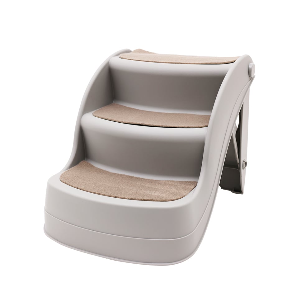 Furtastic Foldable Pet Stairs - 46x35x38cm, Non-Slip, Compact Design, Grey - SuperSaverAU - view 1