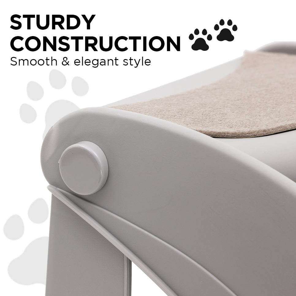 Furtastic Foldable Pet Stairs - 46x35x38cm, Non-Slip, Compact Design, Grey