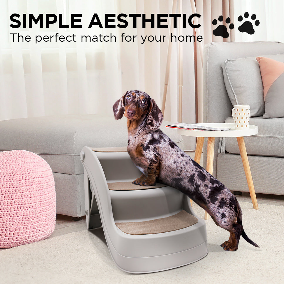 Furtastic Foldable Pet Stairs - 46x35x38cm, Non-Slip, Compact Design, Grey - SuperSaverAU - view 7