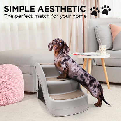 Furtastic Foldable Pet Stairs - 46x35x38cm, Non-Slip, Compact Design, Grey