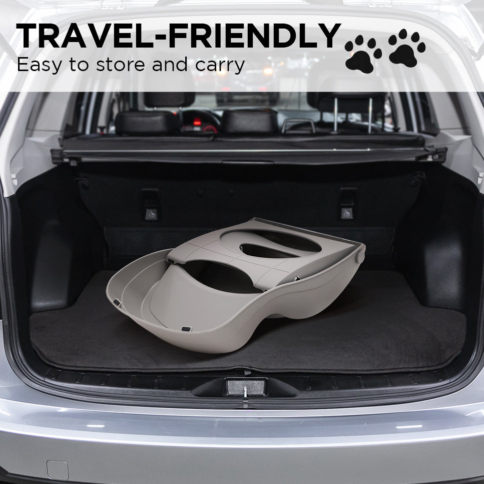 Furtastic Foldable Pet Stairs - 46x35x38cm, Non-Slip, Compact Design, Grey