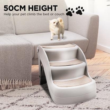 Furtastic Foldable Pet Stairs - 46x35x38cm, Non-Slip, Compact Design, Grey