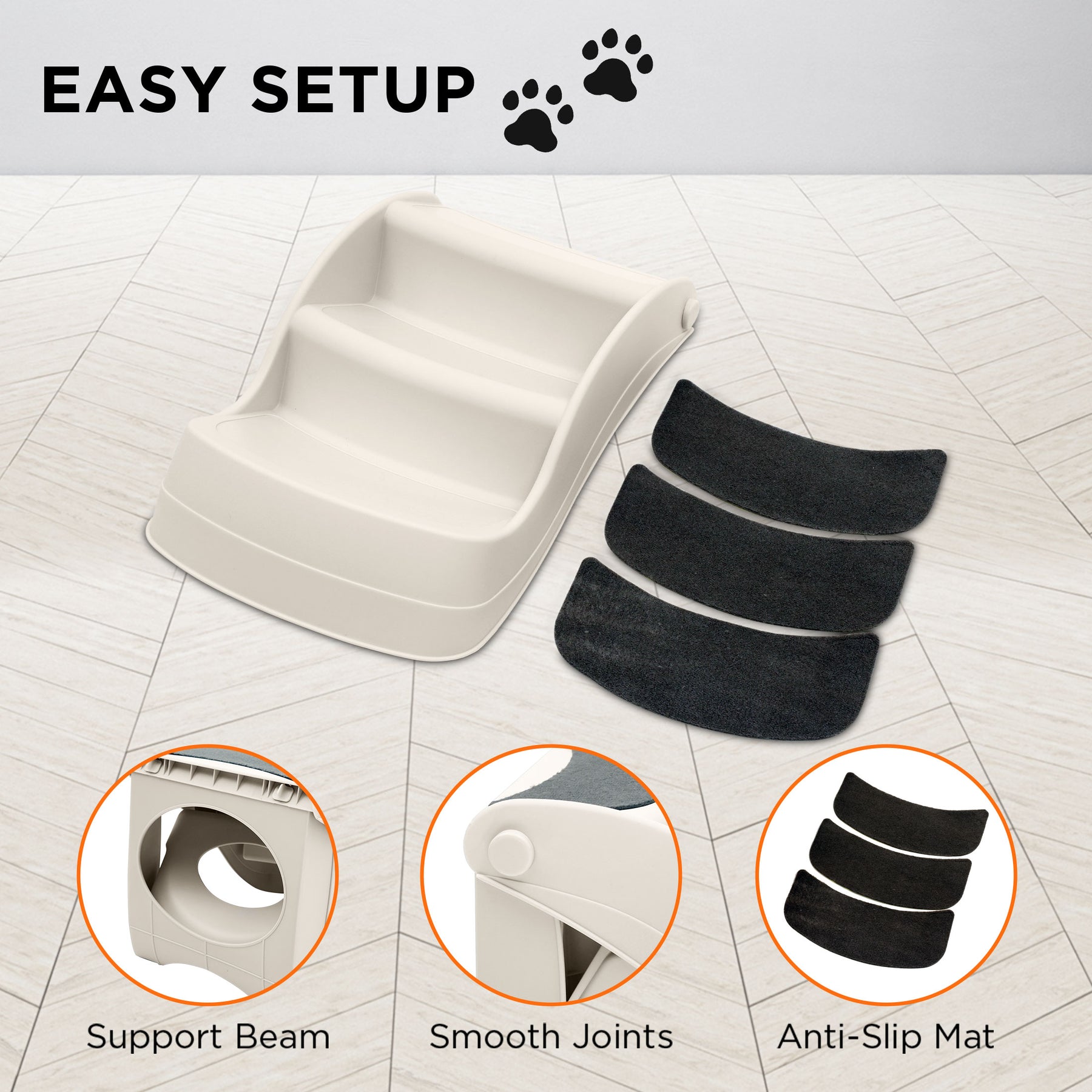 Furtastic Foldable Pet Stairs 38cm - Non-Slip, Compact, Easy to Store - SuperSaverAU - view 6