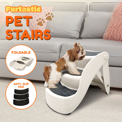 Furtastic Foldable Pet Stairs 38cm - Non-Slip, Compact, Easy to Store