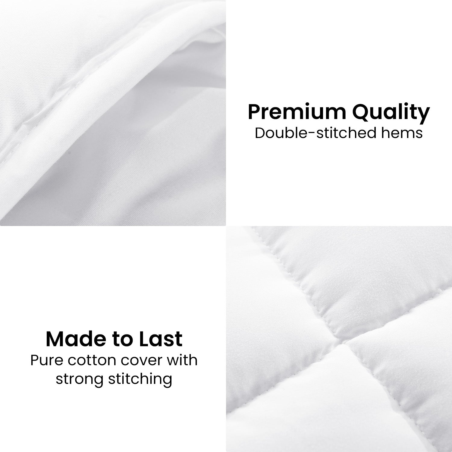 Laura Hill Goose Down Feather Quilt 500GSM, 210x210cm, Hypoallergenic, Cotton Cover - SuperSaverAU - view 6